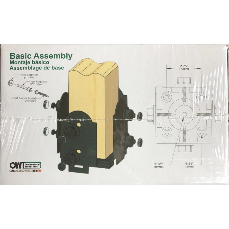 OZCO 56607 Ornamental Wood Ties 4''x4'' Laredo Sunset Post Base