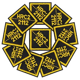 JEFUZH 10PCS HRC2 2112 Iron on Patches, FR Patches for Clothes, Jeans, Backpacks, Hats and More(Black&Gold)