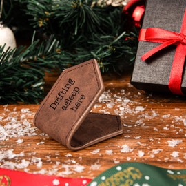 Magnetic Bookmark, Leather Cute Book Marker Clip for Teachers, Students, and Book Lovers, Christmas Xmas Gift for Readers or for Home Decor, Unique Gifts for Women & Men, Page Mark Engraved with Words