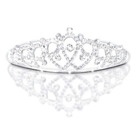 Tiara Crown Headband, Hair Accessory, Headdress, Wedding, Accessory, Pearl, Rhinestone, Bride, Party, Bridal, Silver, Hair Ornament, For Girls, Photography, Parties, Children, Shichi-Go-San, Wedding, Coming-of-Age Ceremony, Birthday Party, Bride, Wedding