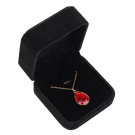 WEIXINDIY Velvet Necklace Pendant Gift Box Jewelry Box Jewelry Display 2.8 x 2.8 x 1.6 inches (Black)