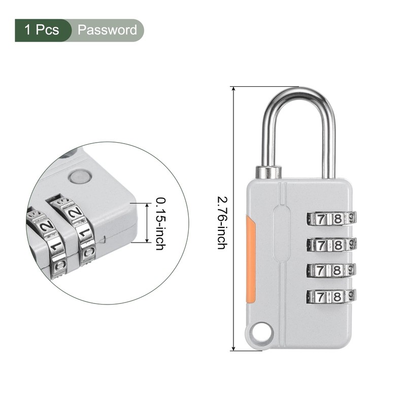 YOKIVE 1 Set 4 Digit Combination Lock with Security Cables,