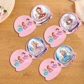 Ceitura Special Shape DIY Diamond Painting Card Xmas 8PCS Rhinestone Painting Card Kit Princess Snowman Christmas for Adults Holiday Friends Family