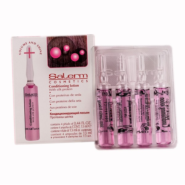 Salerm Cosmetics Conditioner Lotion For Volume & Shine Treatment - 4 Vial x 0.44 oz