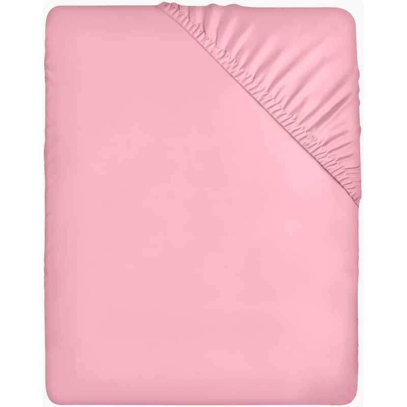 25 CM Deep Fitted Sheet Polycotton Plain Dyed Bedsheets Bedding