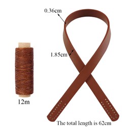 Niaciswe Bag Handles Leather Pack of 2 Bag Handle for Bags Leather Bag Handle Leather Strap for Bags Bag Handle Leather Removable PU Bag Strap with Sewing Thread Brown