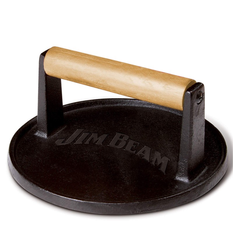 Jim Beam JB0158 Black Cast Iron Burger Press - 7''