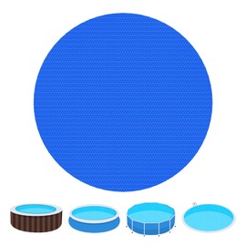 Poolergetic Solar Pool Cover - 8 FT Round Solar Blanket - Floating Bubble Insulation Pool Covers for Inground Above Ground Swimming Pools Inflatable Hot Tub Spa