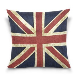 Use7 Throw Pillow Case Decorative Cushion Cover Square Pillowcase, Vintage Union Jack British Sofa Bed Pillow Case Cover(45 x 45cm/18 x 18 Inches) Twin Sides