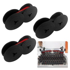 3 Pairs Universal Typewriter Ribbon, 1/2 Inch Wide Black and Red Ink Ribbon Twin Spool Vintage Typewriter Ink Ribbon Twin Spool Replacement Red and Black Twin Spool Replacement Pack for Typewriter