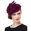 ELLYDOOR Wool Felt Fascinator Pillbox Hat Winter Church Derby Hat