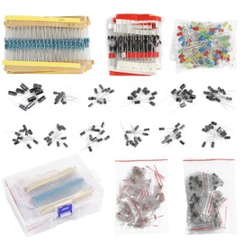 PENGLIN1400pcs 6 Value Electronic Components Assortment Kit Electrolytic Capacitors LED Diodes Common Diodes Resistors Ceramic Capacitors Arduino Transistor Parts Electronic DIY Project