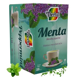 Té de Menta (Peppermint Tea) - 25 Tea Bags - Vegan, 100% Natural - Premium Therbal Brand