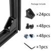 QIJINTRID 24 Sets Black 2020 Aluminum Extrusion Profile Connector,24pcs 2020