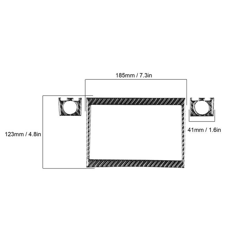 5pcs CD Radio Navigation Panel Trim Frame Carbon Fiber Sticker