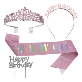 4pz Coronas Y Faja De Feliz Cumpleaños Regalos De Cumpleaños