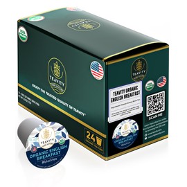 Organic English Breakfast Tea Pods for Keurig - Naturally Caffeinated Unsweetened Black Tea Pods by Teavity (24 Tea Pods)