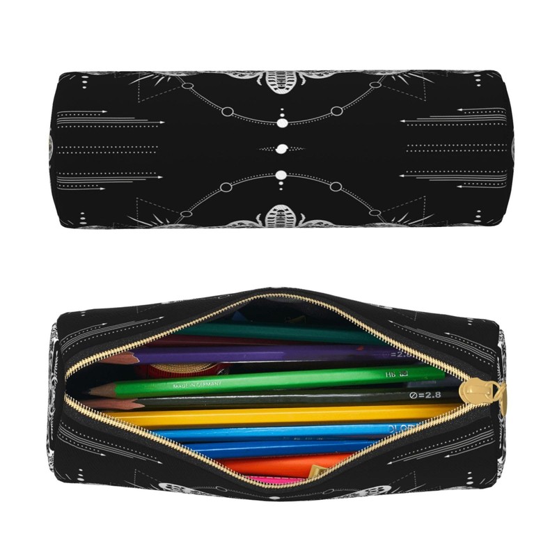 FREEHOTU Canvas Simple Moon Moth Pattern Makeup Bag Cosmetic Holder