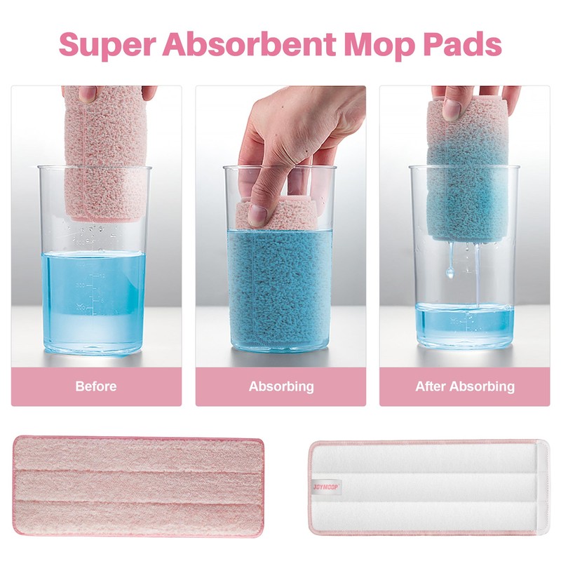 JOYMOOP Flat Mop Pads, Microfiber Mop Cleaning Pads, Washable Pads,