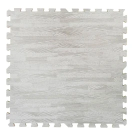 Home Aesthetics 100 Sq. Ft 3/8 Inch Thick Printed Foam Tiles Interlocking Foam Mat, 24" x 24", 25 pcs, White Wood Grain Style Protective Flooring, for Home, Exercise or Trade Show