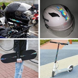 4 Pack 15CM/6Inch Flame Reflective Vinyl Sticker Decal for Car Track Vehicl Motorcycle Bike Skateboard Laptop DIY Decoration (Laser)