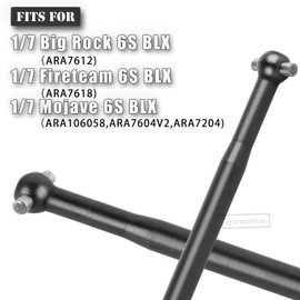 RcarmubWow RC Center CVD Dogbone Upgrades Part for 1/7 Big Rock/Fireteam/Mojave 6S BLX,Harden Steel Front Rear Center Driveshafts,Replace #ARA310952#AR310460,Black