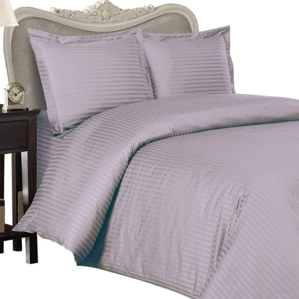 Luxurious LAVENDER Damask Stripe, FULL Size, 800 Thread Count Ultra