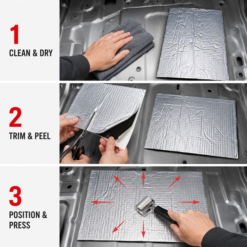 10-Pack 5mm Car Sound Deadening Mats, 9.84 × 7.09-Inch Foil