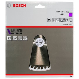 Bosch 2608640507 Multi Material Circular Saw Blade, 180mm x 2.4mm x 30mm, 48 Teeth, Silver