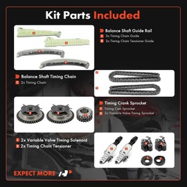 A-Premium 13-PC Engine Timing Chain Kit with VVT Sprocket Compatible with Ford & Mercury Cars - F-150 2009-2010, Explorer 2006-2010, Explorer Sport Trac 2007-2010, Mustang, Mountaineer - 4.6L