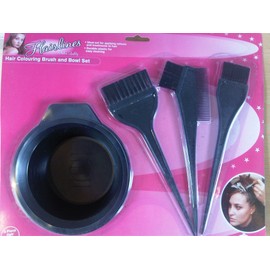 4 Piece Hair Set - 3 x Hair Colouring Brushes & 1 Bowl Set - Salon Quality