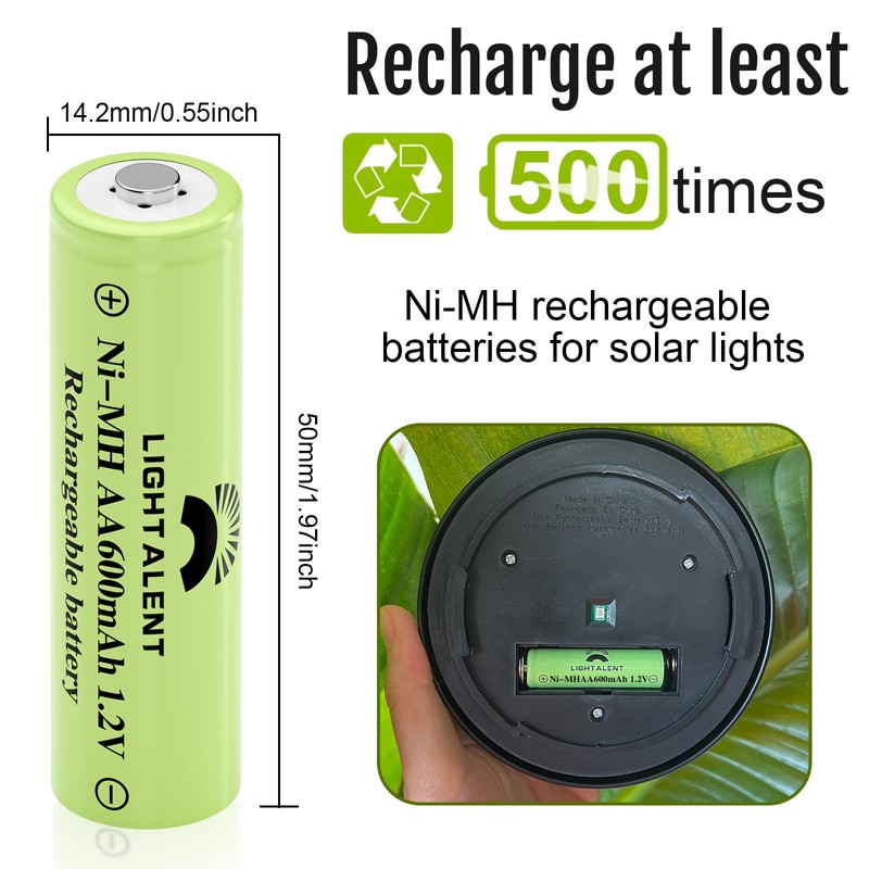 Lightalent Ni-MH AA Rechargeable Batteries, Double A High Capacity 1.2V