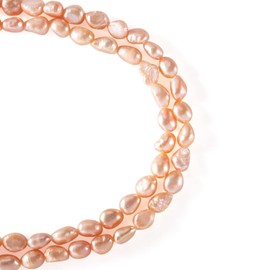 Fashewlery 1 Strand Natural Oval Round Bisque Cultured Freshwater Pearl Loose Beads 6~10mm for DIY Necklace Bracelet Earrings Jewellery Making About 46~47pcs/Strand