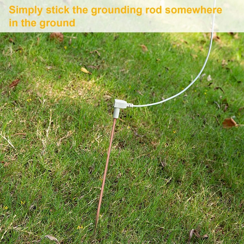 Grounding Rod with 2Pcs Ground Wire, Connects Your Body to