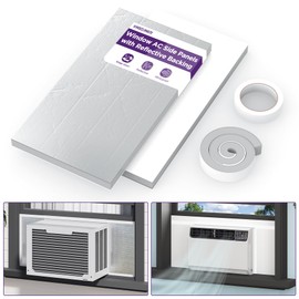 Mxclimate Window Air Conditioner Foam Insulation Panels with Heat Reflection Back,Good Sealing AC Side Panels Window Insulation Kit for Window AC Unit Indoor