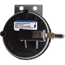 Furnace Vent Air Pressure Switch - Fits York Coleman Luxaire Part # 024-35308-000 S1-02435308000 .60" WC