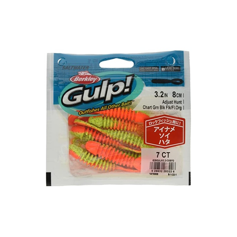 Berkley Gulp! SW Adjustment Hunt, 3.2" Chartluth Green Black, Frocent