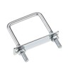 sourcing map Square U-Bolts 2-3/8"(60mm) Inner Width 100mm Length Carbon
