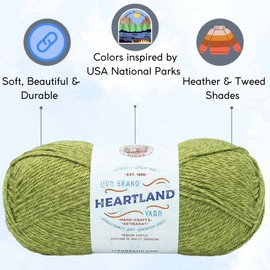 Lion Brand Yarn Heartland Yarn Haleakala 136-175 (3-Skein) Same Dyelot Worsted Medium #4 Soft 100% Acrylic Bundle with 1 Artsiga Craft Bag