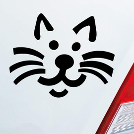 Car Sticker in your choice of colours – Cat Cat Animal Pet Cute Kitten Decal Car Window Sticker – 10 x 8, matt black