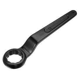 uxcell 46mm Offset Box End Ring Type Impact Wrench, High Tensile Steel Single Head Wrench Hand Tool Extended Handle Wrench with Hanging Hole