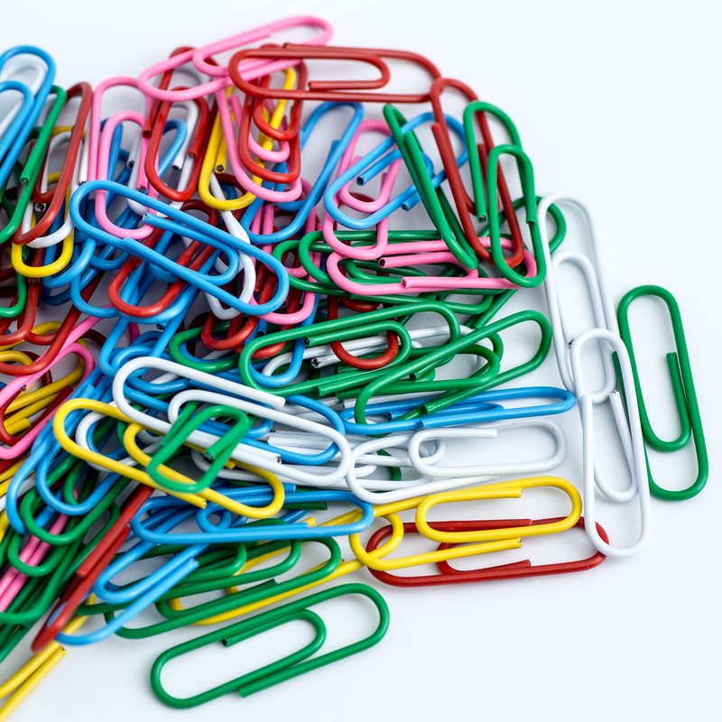 200 Pcs Paper Clips, 28 MM/1.1" Coloured Paperclips Metal Paper