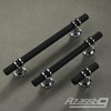 Alzassbg 6 Pack Matt Black and Silver Cabinet Handles, 3-3/4