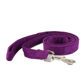 The Good Dog Company Hemp Corduroy Leash - 6 ft (3/4 Inch Width, Plum)