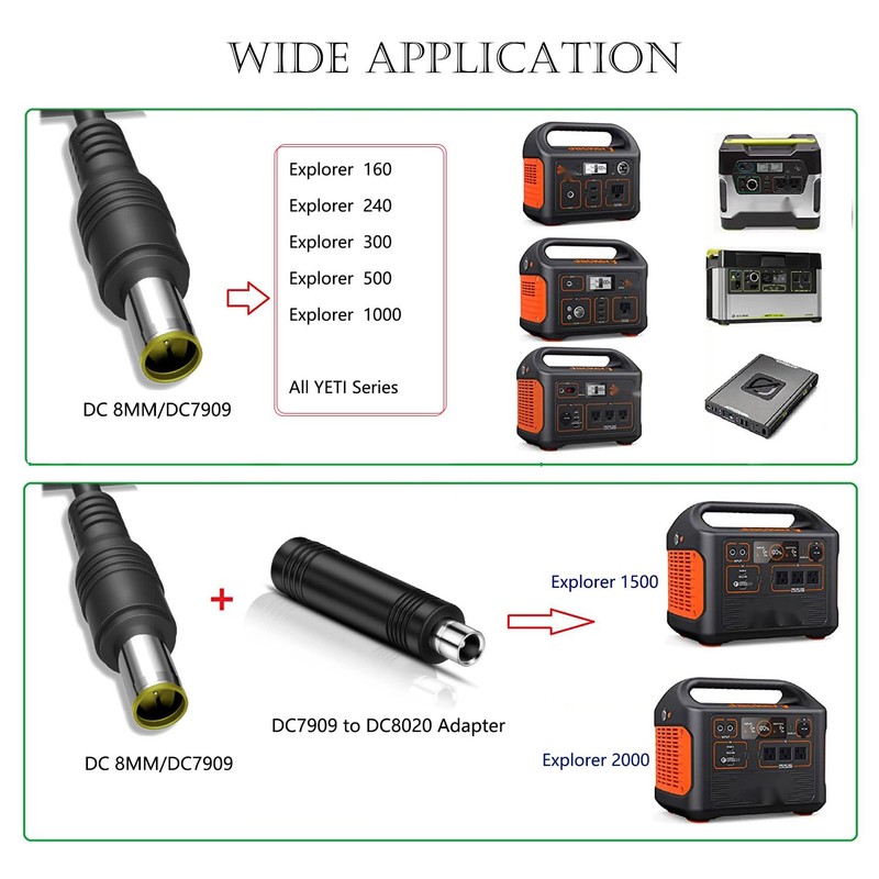 20Ft 14AWG Extension Cable,DC8mm Extension Cable with DC7909 to DC8020