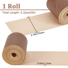 GORGECRAFT 2.8" Wide Camel Leather Strap Matte Faux Grain Buffalo Leather Belt Strip 79" Long Single Sided Flat Pu Imitation Leather Cord 1.2mm Thick Leather Supplies for Craft Wallets Baseball Gloves