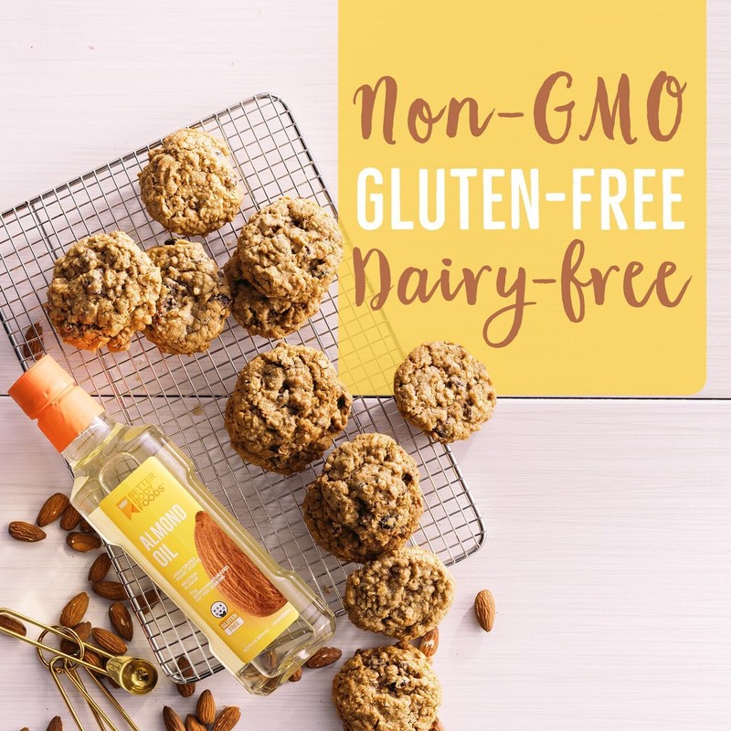 BetterBody Foods Refined Cooking Oil, Almond Oil, 16.9 Fl Oz