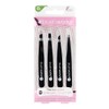 Brushworks HD 4 Piece Combination Tweezer Set - Black