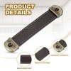 PATIKIL 4.4" Leather Drawer Pulls with Iron Sheet, 2 Pcs