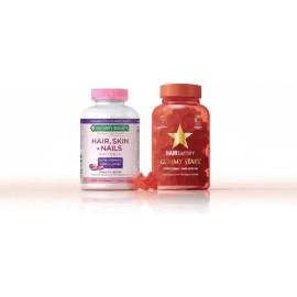 Kit Belleza: Vitaminas Pelo Piel Uñas 250 Softgels + Gomitas Biotina Cabello Piel Uñas Fresa 60 Uds